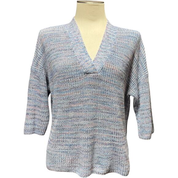 J.Jill Multicolor Pastel Sweater Marbled Pink Purple Blue Medium Petite - Picture 1 of 7